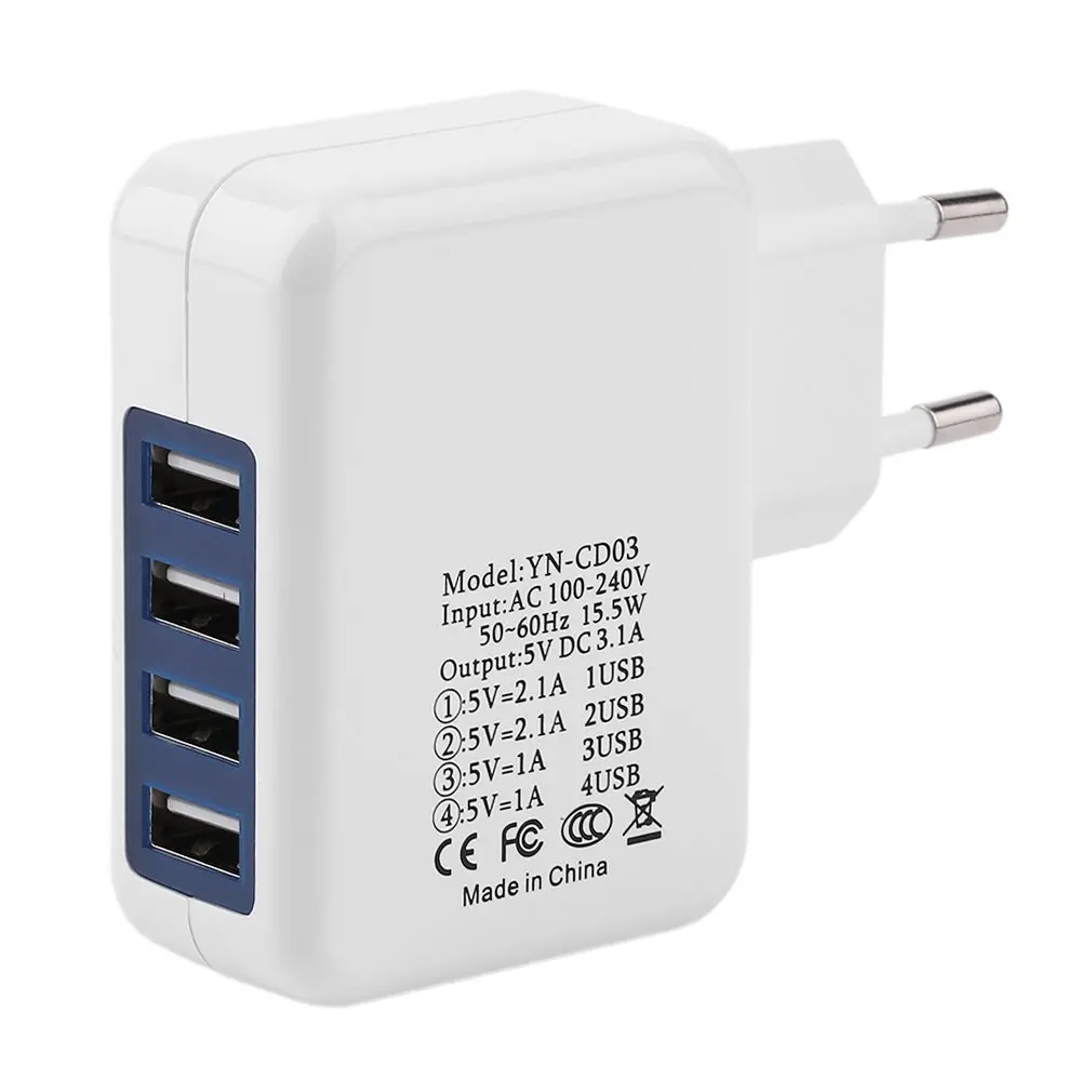 Многофункциональное Универсальное USB зарядное устройство для путешествий, настенное зарядное устройство, адаптер, портативное зарядное устройство для смартфонов, 4 порта