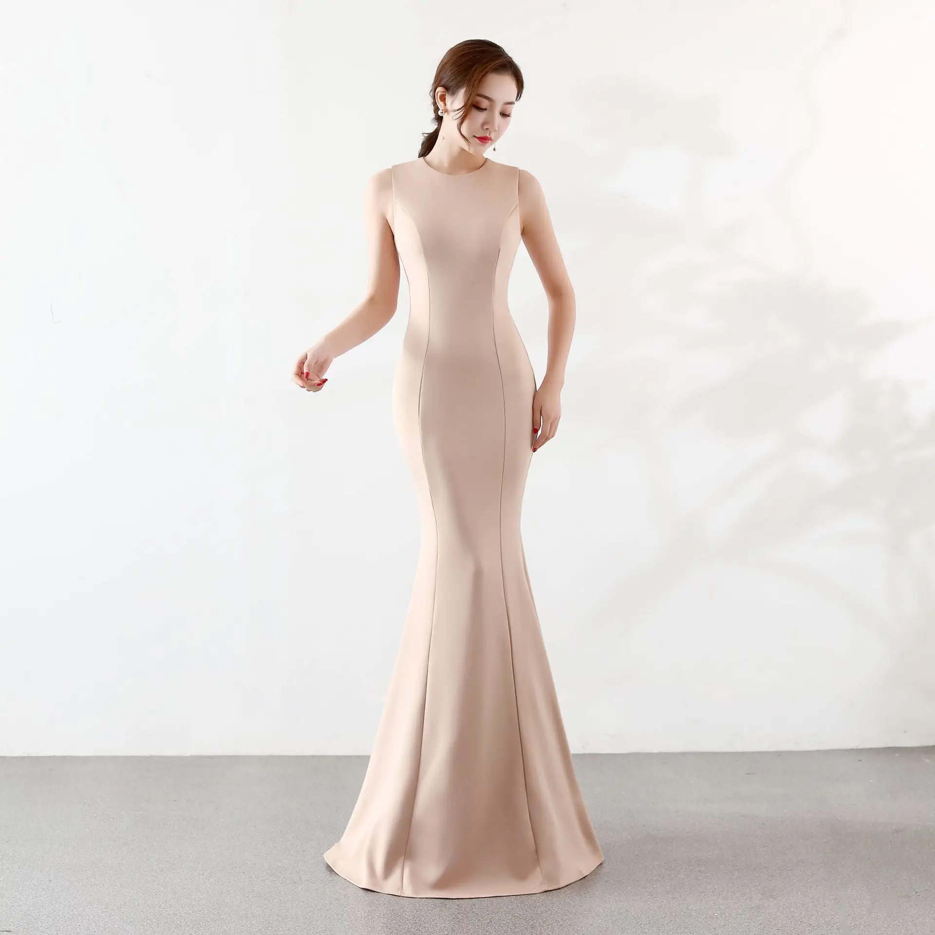 O Neck Mermaid Evening Dress Long Lace 2019 Simple Sleeveless Royal Blue Formal Party Prom Gown Robe De Soiree | Свадьбы и торжества