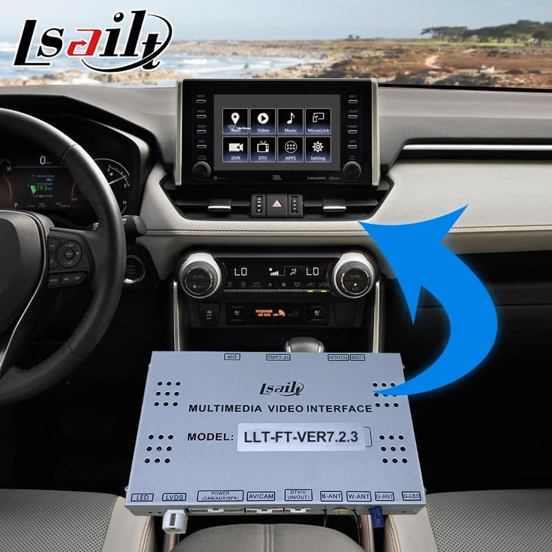 Lsailt Android gps навигация для Toyota RAV4 Fujitsu DENSO модель видео интерфейс коробка с carplay опцией