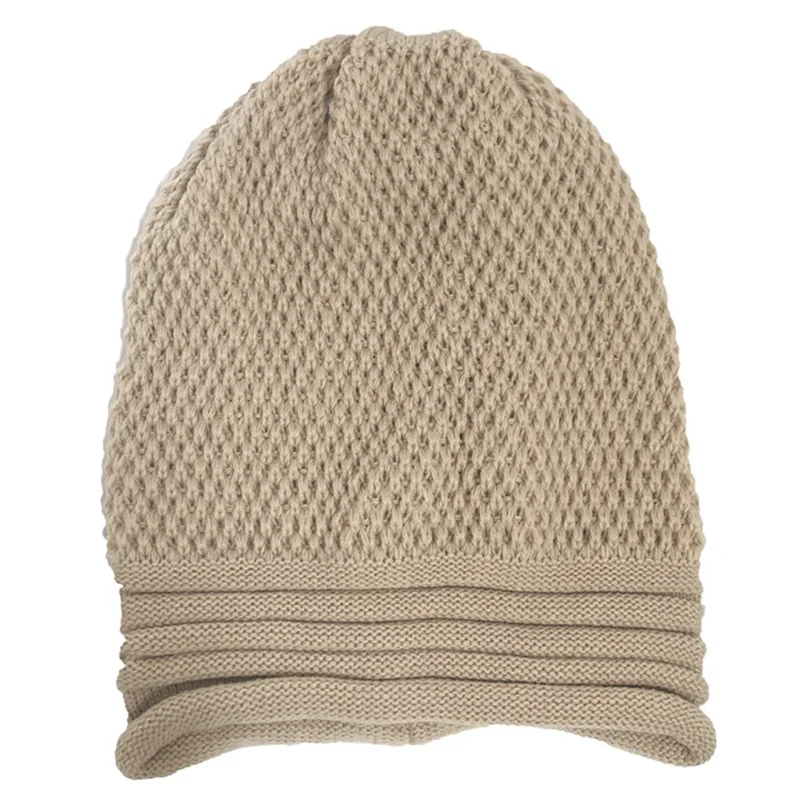 Вязаная шапка зимние шапки для мужчин и женщин Skullies Beanies маска полосатая шапка Gorros Bonnet теплая мешковатая мягкая плотная шапка шапки - Цвет: BG
