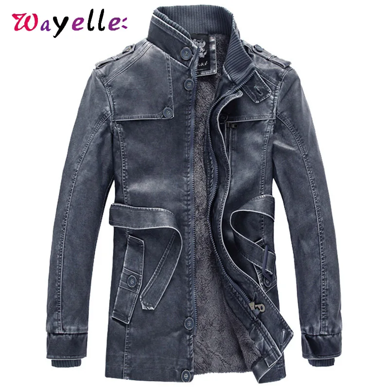 Мужское пальто из искусственного меха зимняя Флисовая теплая коричневая куртка из искусственной кожи мужская мотоциклетная куртка из искусственной кожи с меховой подкладкой мужские пальто