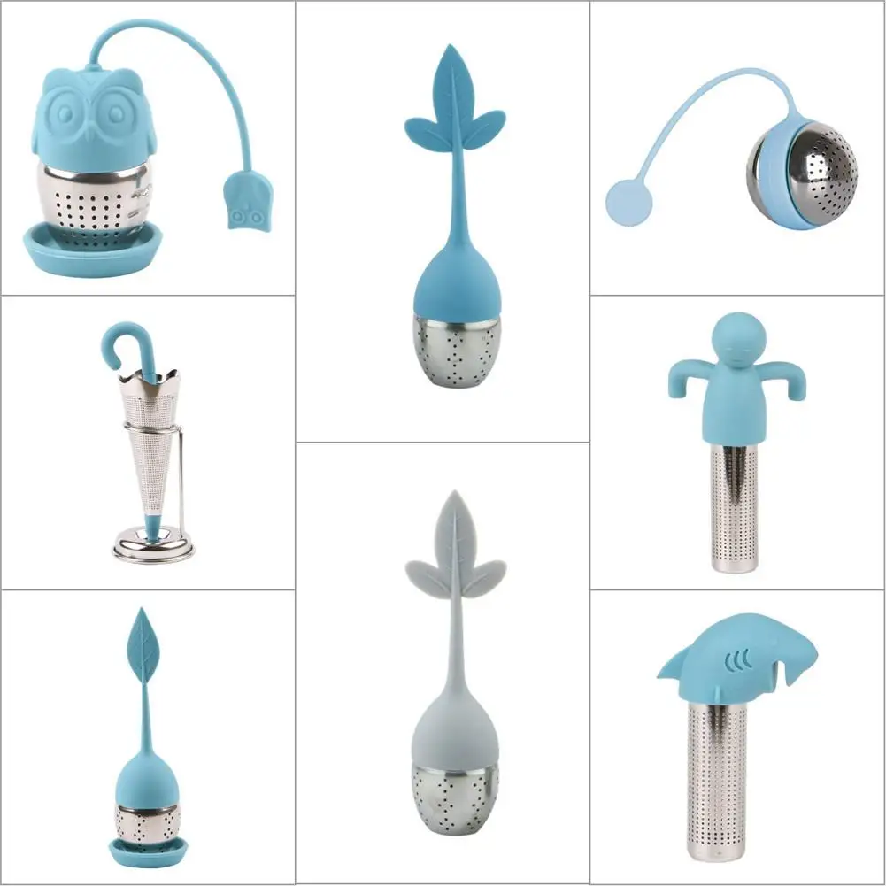

Silicone Tea Infuser Reusable Tea Strainer Sweet Leaf with Drop Tray Novelty Tea Ball Herbal Spice Filter Tea Tool
