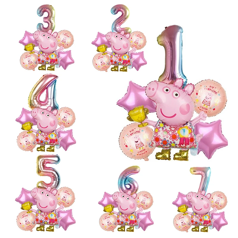 Obtenga esto Conjunto de globos digitales de película de aluminio Peppa Pig, decoración para fiesta de cumpleaños para niños, regalo para evento Interior, 6 uds., nuevo NRwoeOy03EG