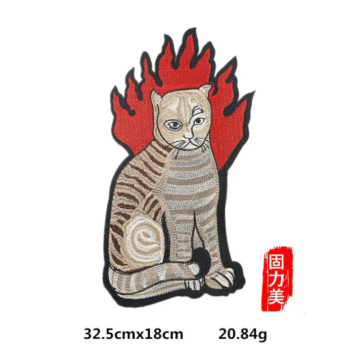 1 шт. модный большой размер 32,5*18 см кот Бог шитье на патч