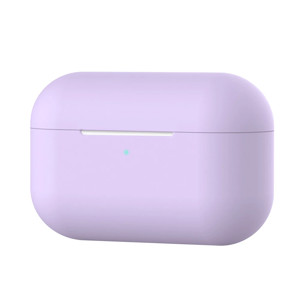 Мягкий силиконовый чехол из термополиуретана чехол для Apple наушники для Airpods Pro Чехол Беспроводной Bluetooth гарнитура VR коробка чехол Аксессуары для кожи противоударный - Цвет: Purple