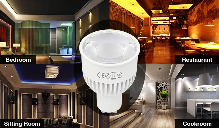 

Miboxer FUT106 AC100 ~ 240V 6W GU10 RGB + CCT Светодиодный точечный светильник focos Светодиодный точечный светильник с дистанционным управлением или приложение для домов ресторанов и баров Roon