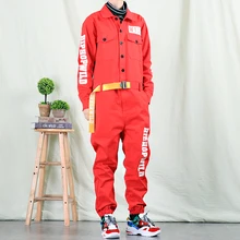 Осенний трендовый мужской комбинезон, мужской Модный повседневный комбинезон для мужчин и женщин, корейский хип-хоп комбинезон