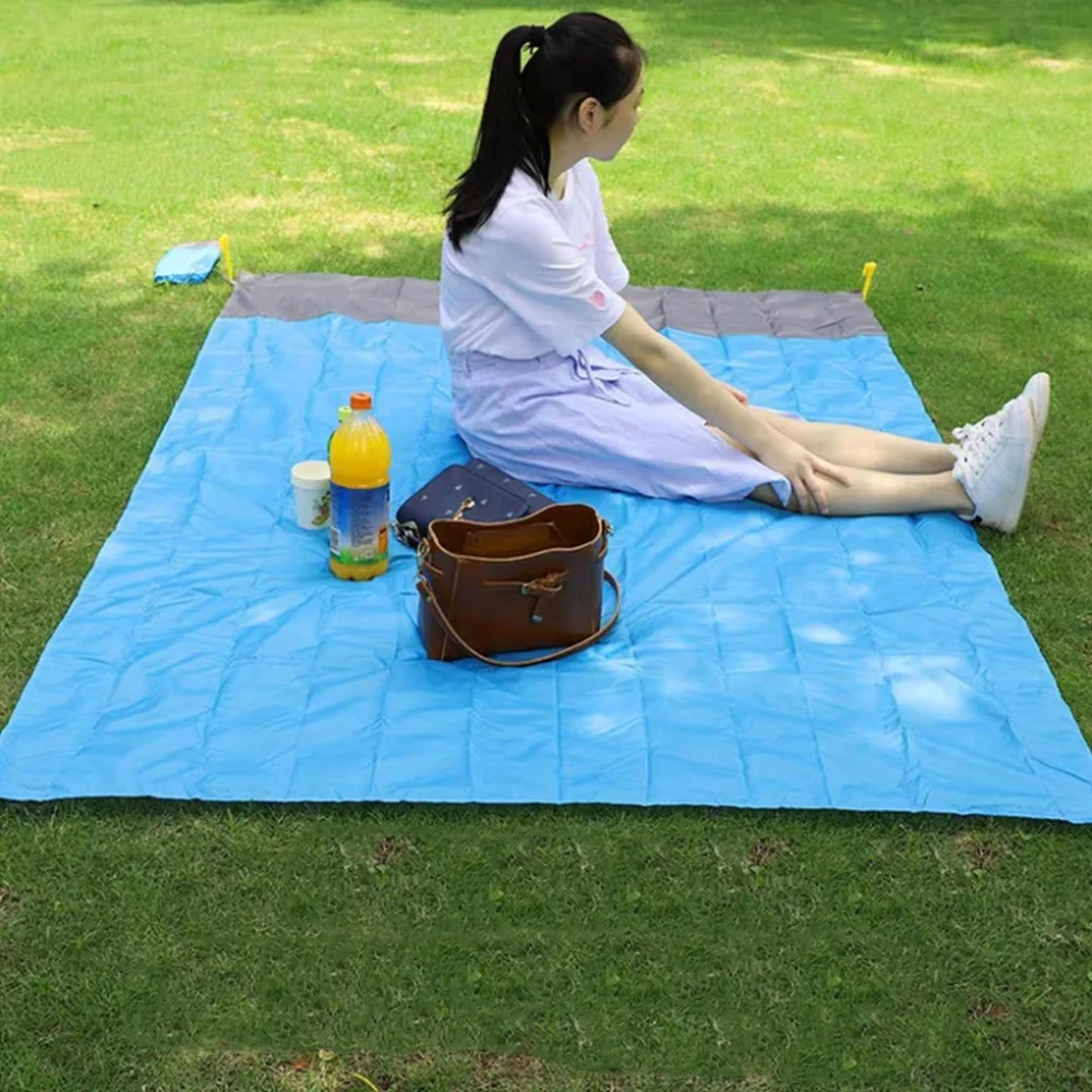2 x 2.1M Measide Sandproof Nylon Beach Mat Outdoor Camping Picnic Waterproof Pad  for Outdoor Travel Seaside Beach Blanket