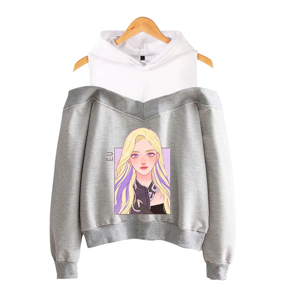 Everglow Kpop, новинка, принтованная уличная одежда, с принтом, с открытыми плечами, толстовки, толстовка, женская, повседневная, крутая, пуловер, женские толстовки, толстовка