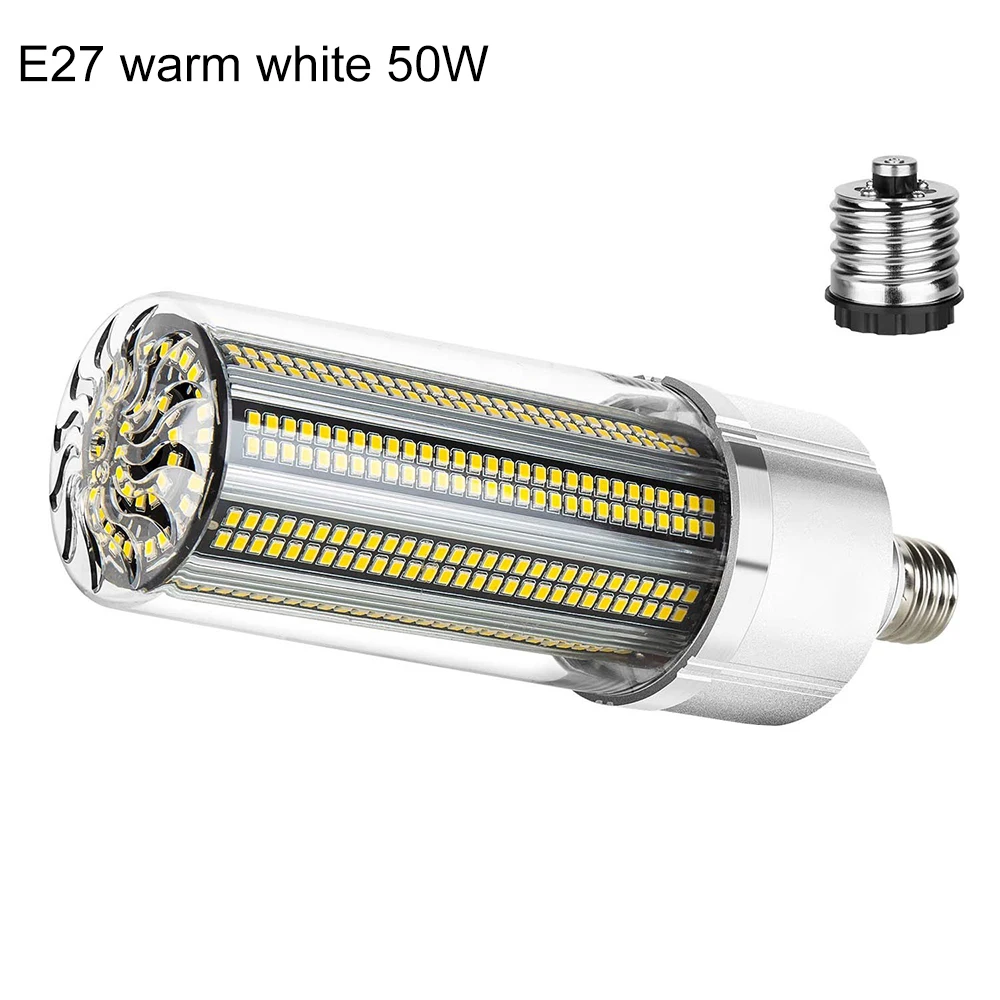 60W Super Bright Corn LED Light Bulb with E27 Large Mogul Base Adapter for Large Area Commercial Ceiling Lighting - Цвет: Warm white 60W