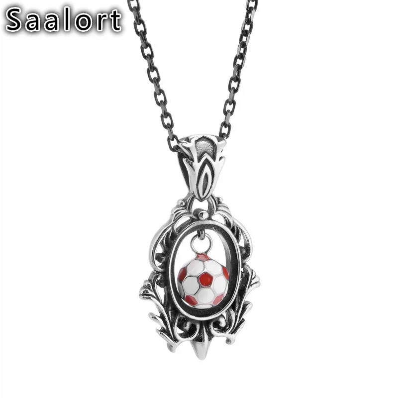 

Personality Men's Stainless Steel Football Pendant Chain Sports and Leisure Style Necklace Fans Souvenirs
