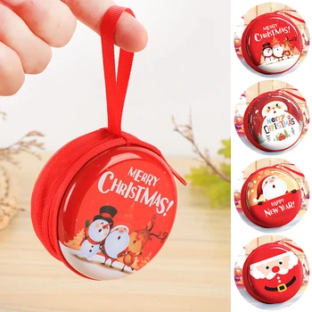 

Lovely Christmas Coin Purse Cartoon Kids Girls Wallet Christmas Organizer Pocket Gift Pendant Claus Small Earphone Coin Box
