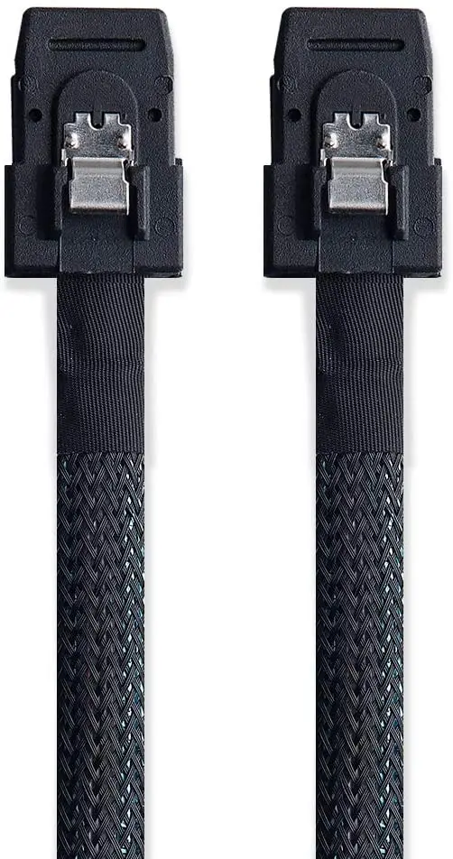 6G Internal Mini SAS SFF-8087 to SFF-8087 Cable, 100-Ohms, 0.7-m(2.46ft), 2 Pack