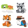 Single Sale Creative 3D Mini Animal Block Set DIY Dog Tiger Rabbit Squirrel Penguin Owl Koala Cow  Building Brick Toy For Kids 2