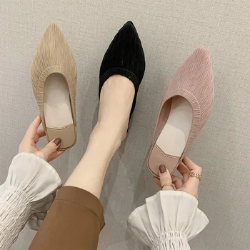 

2020 Woman Muller Shoes Women's Fashion Pointed Toe Slippers Women Square Heels Female Comfortable Solid Footwear
