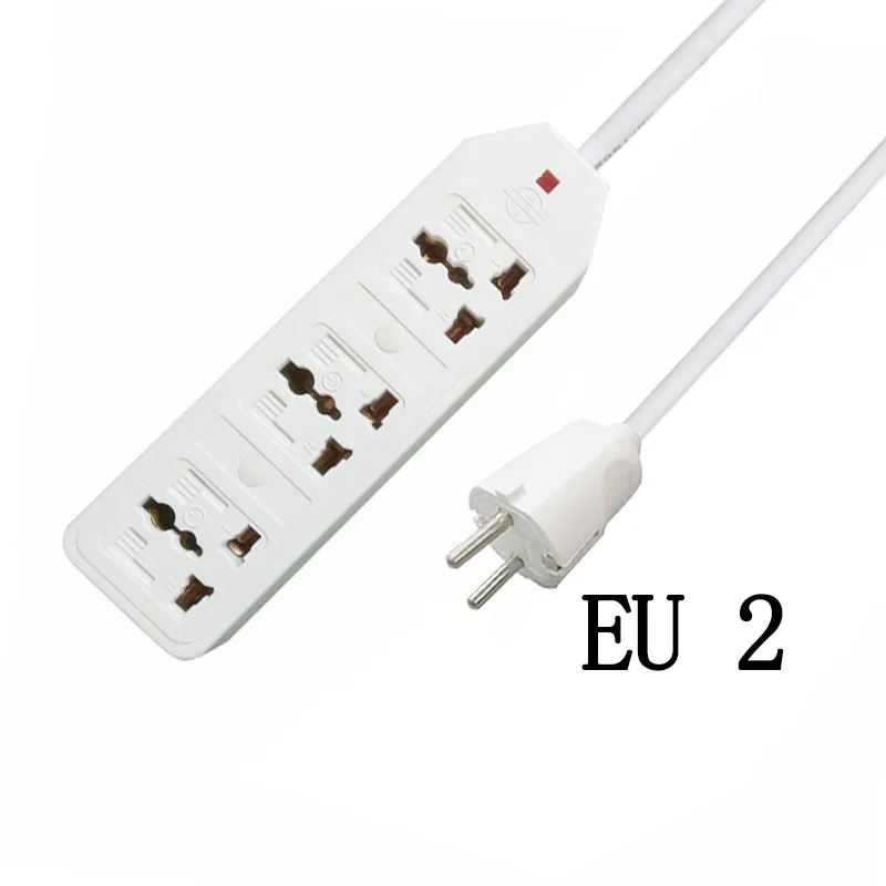 Новые путешествия адаптер Eu Us Au штепсельная розетка стандарта Великобритании Универсальный адаптер переменного тока в постоянный ток на выходе Мощность полосы Многофункциональность удлинитель 0,5/1/1,5/2/3/5 м кабель - Цвет: EU2 PLUG
