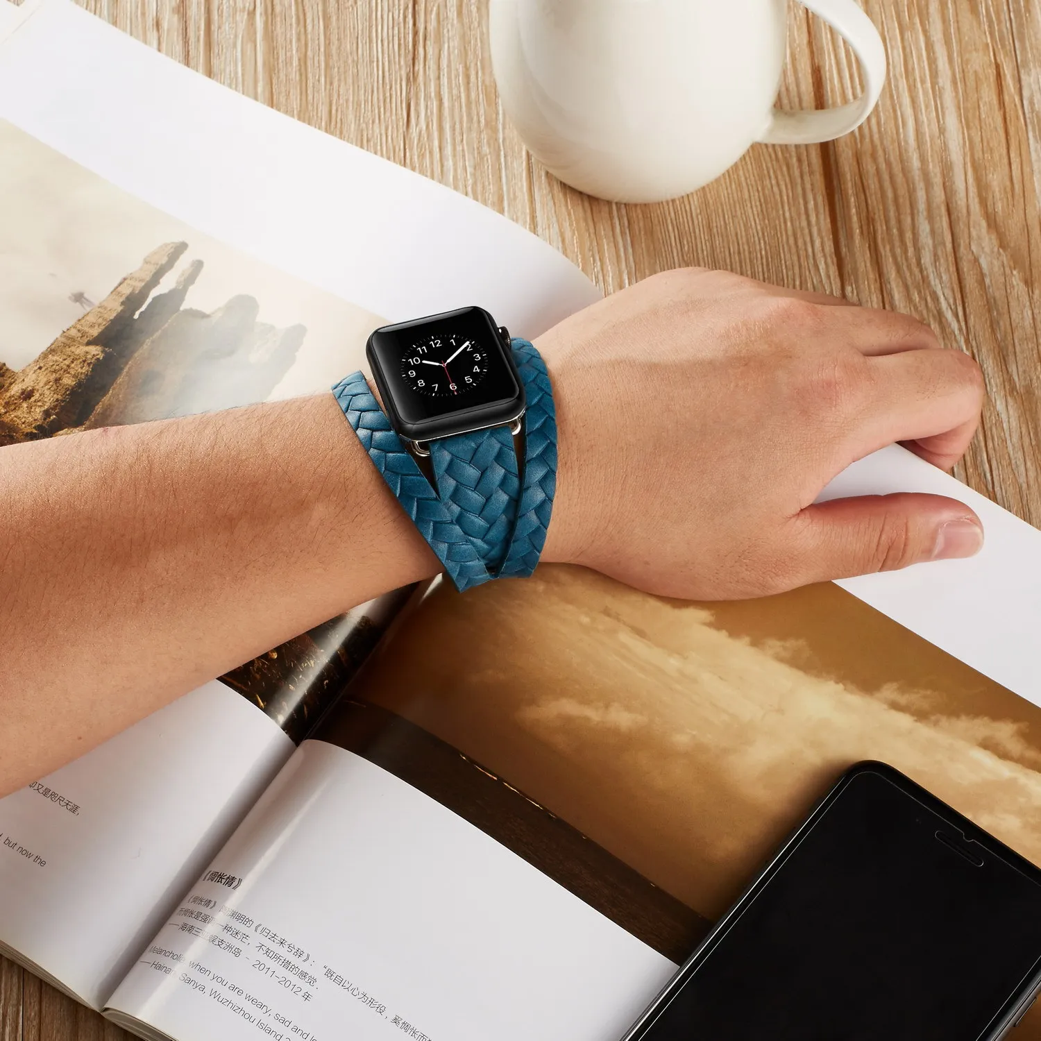 Кожаный ремешок для часов apple watch serie 4 3 44 мм 42 мм ремешок для i watch 2 1 аксессуары iphone watch band 40 мм 38 мм Смарт-часы