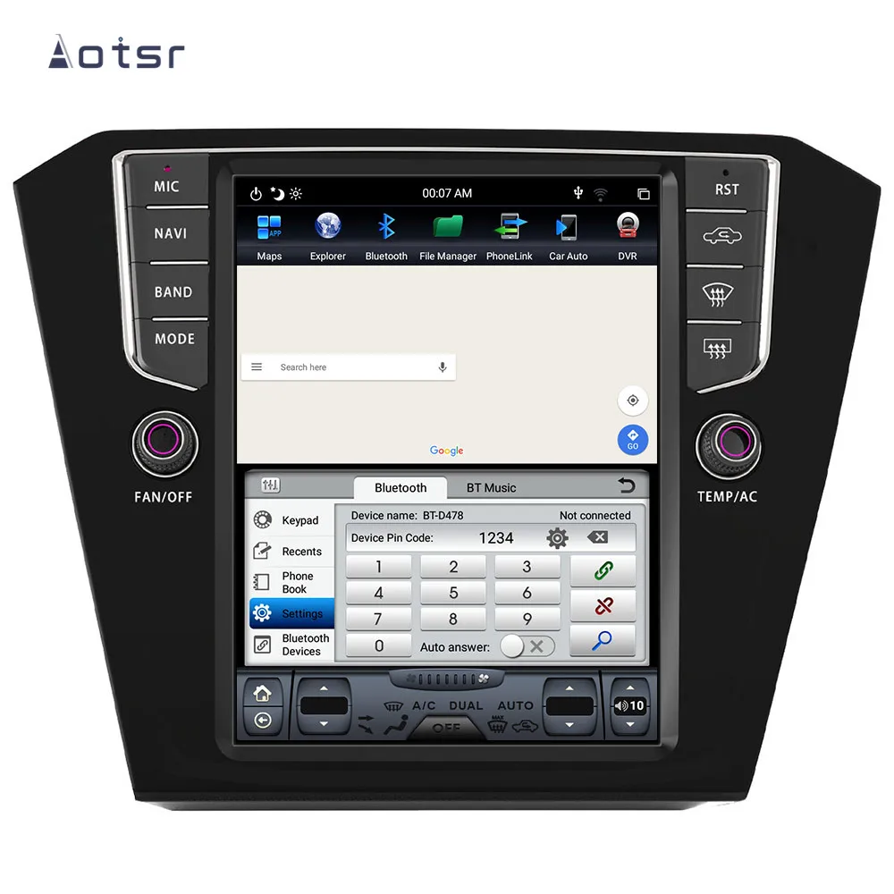 Cheap Aotsr Tesla 10.4“  Vertical screen Android 8.1 Car DVD Multimedia player GPS Navigation For Volkswagen Magotan CC 2017+  carplay 4