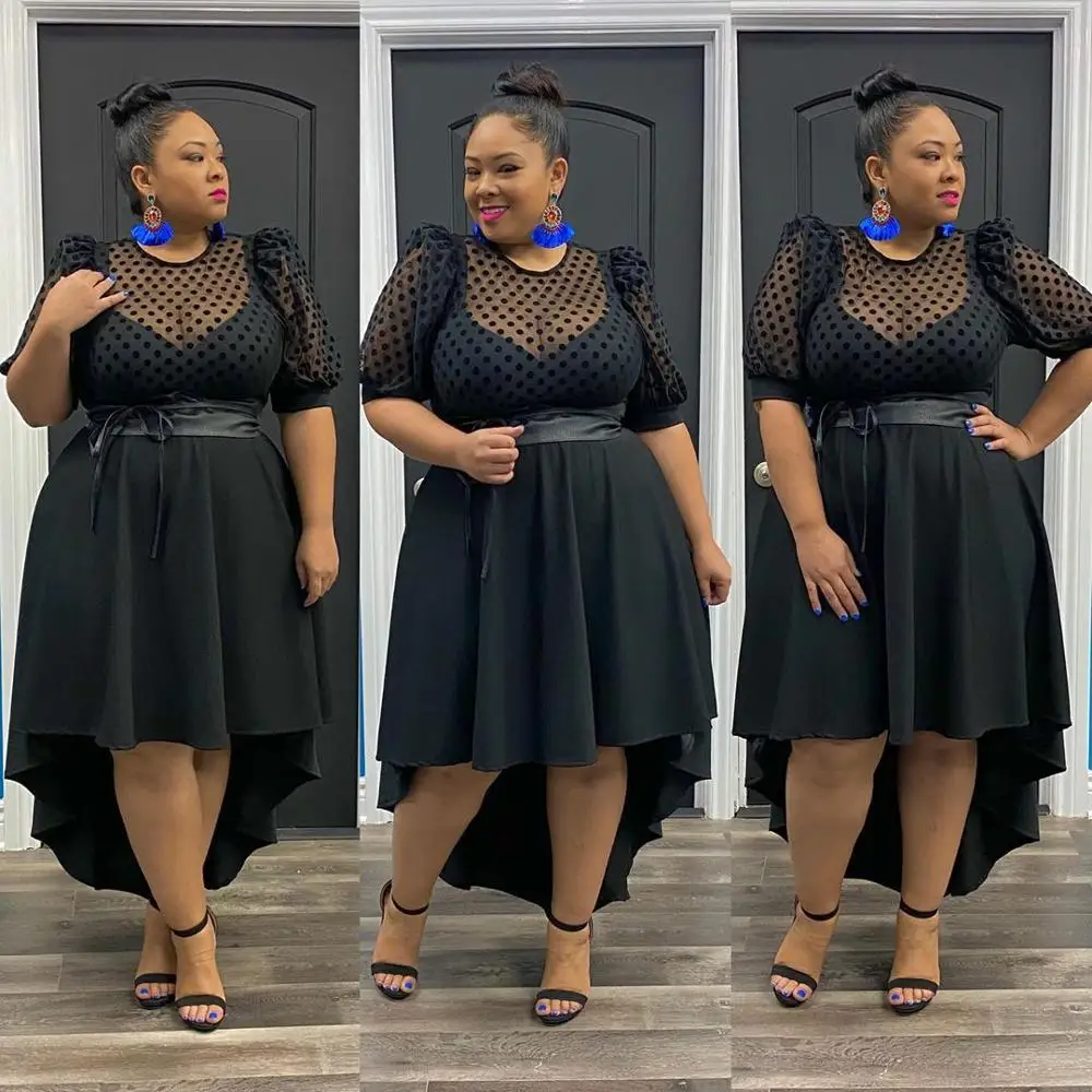 Для женщин размера плюс платье с длинными рукавами для маленьких девочек на