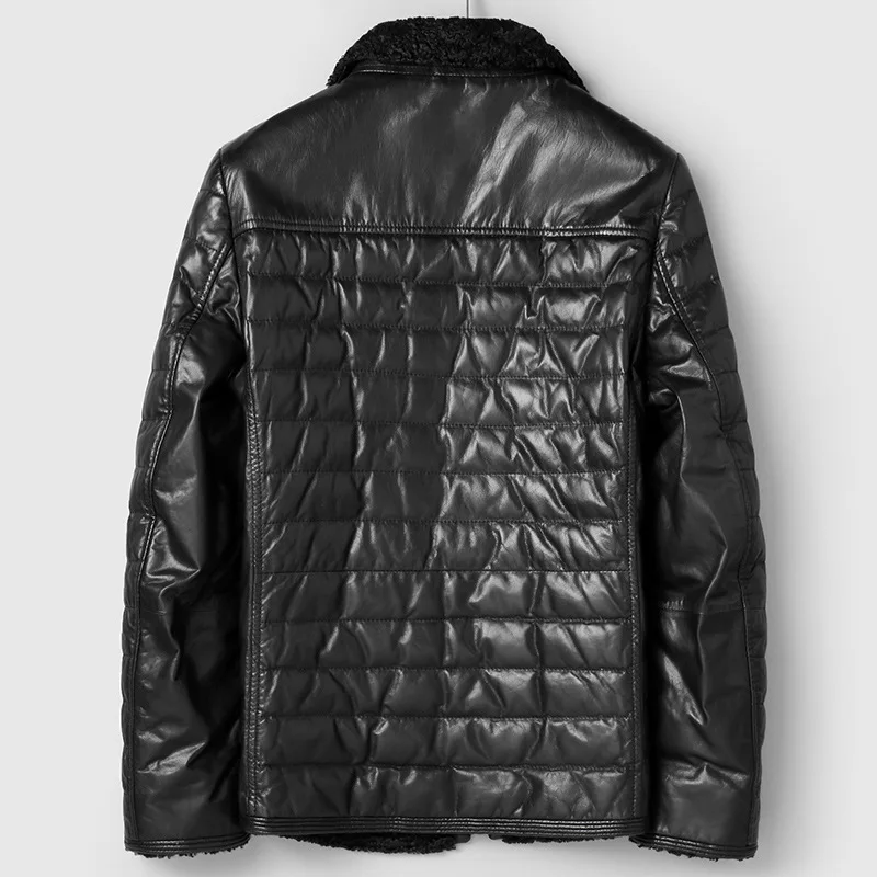 

2020 New Genuine Leather Men Autumn Winter Goatskin Down Jacket Casual Coat Veste Cuir Homme 81C96122 KJ2446