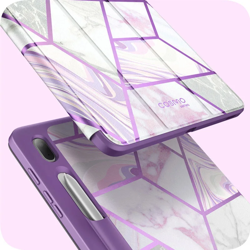 Capa para Samsung Galaxy Tab s7 fe 12.4 Lançamento 2023 Capa Inteligente Cosmo de Corpo Inteligente Três Camadas com Protetor de Tela Embutido - Imagem 5