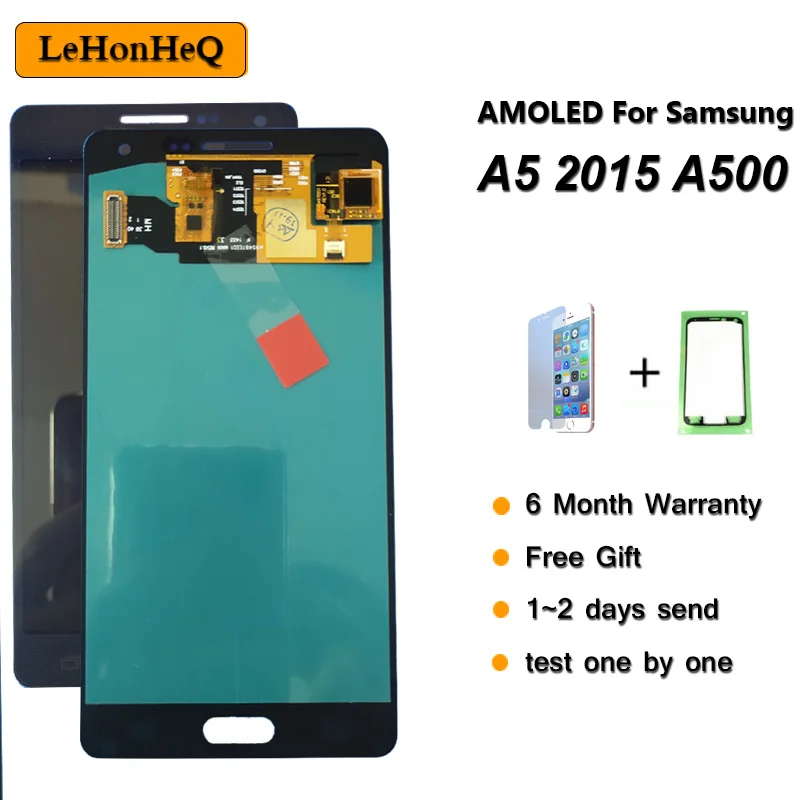 ЖК-дисплей для Samsung Galaxy A5 2015 A500 сенсорный экран в сборе samsung A500F A500M A500FU AMOLED ЖК-экран