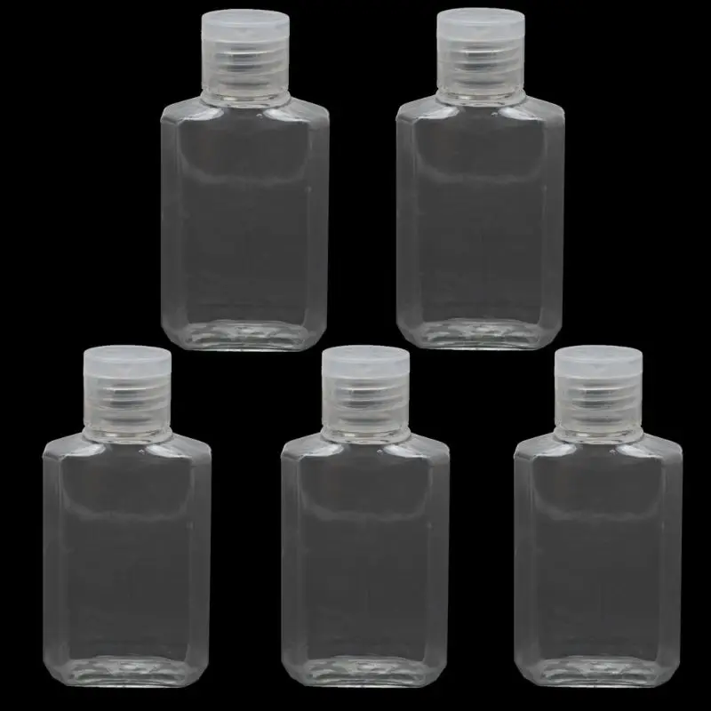

5Pcs 60ml Empty Hand Sanitizer Dispenser Travel Size Flip Cap Reusable Bottles