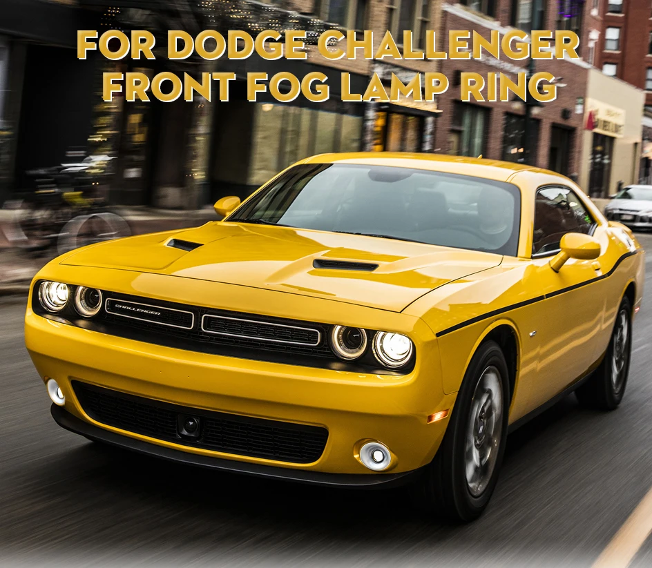 Колпаки SHINEKA для Dodge Challenger, автомобильный передний противотуманный светильник, декоративная рамка, кольцевая крышка, наклейки для Dodge Challenger