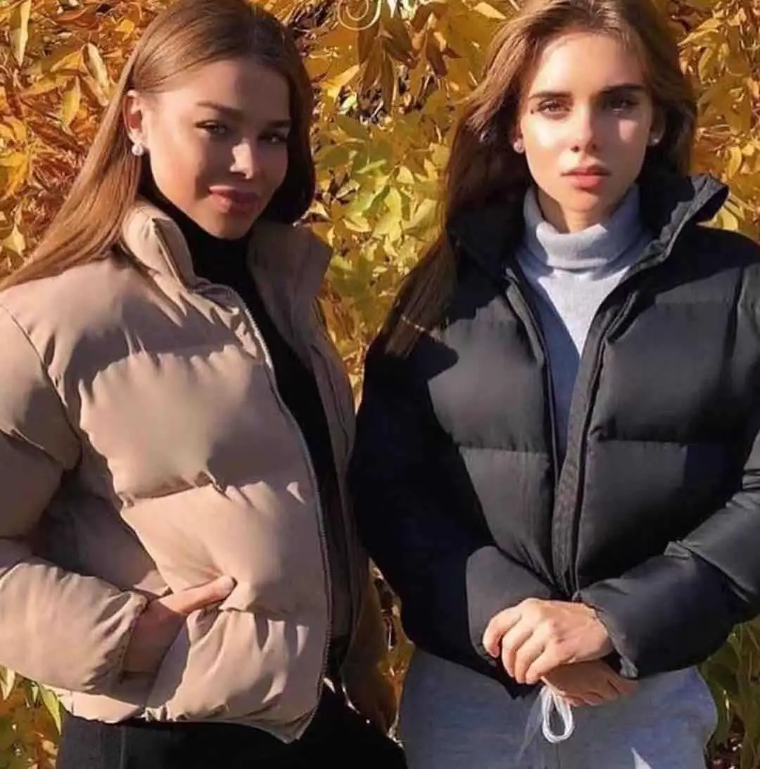 Новинка, женские парки с пузырьками, одноцветные, стандартный воротник, негабаритная короткая куртка, зимняя, осенняя, дутая куртка, парка, Mujer