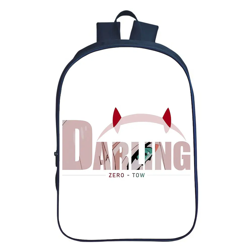 New Zero Two Anime Backpack Boy School Bag Teenager Backpacks Darling In The Franxx College Style Travel Double-layer Backpack
