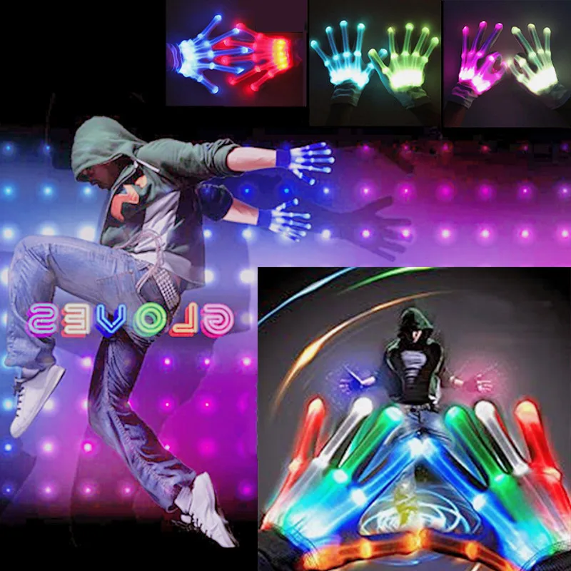 

Halloween Led Glowing Gloves Gloves Stage Performance Gloves Fiber Optic Light Glowing Gloves