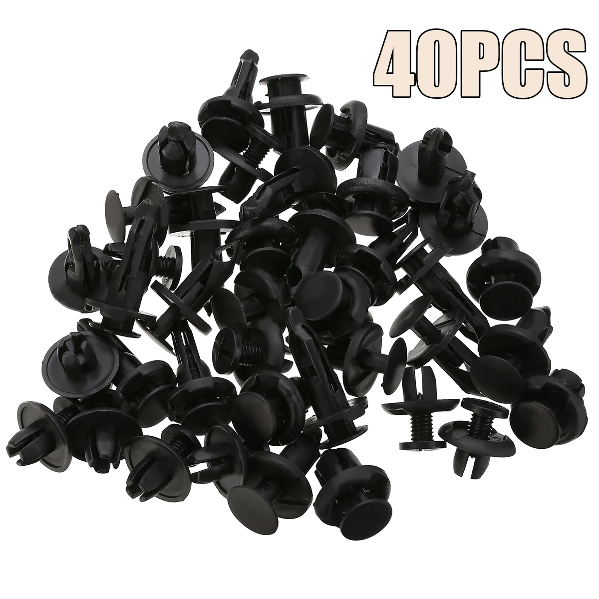

40pcs 8mm-10mm Plastic Fastener Clips Car Push Pin Rivet Bumper Fender Retainer Fastener Mud Flaps Clip Kit