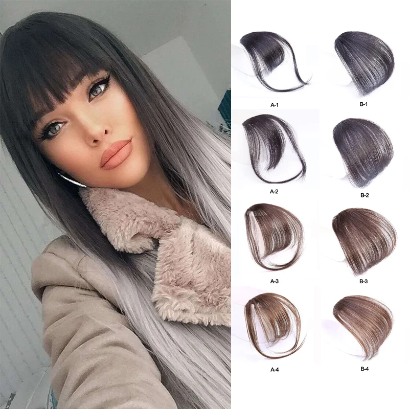 Hot Seller Hair-Bang-Accessories Fringes Blunt-Bangs Clip-In Neat Fake Natural-Colors Invisible kblDWAnBG