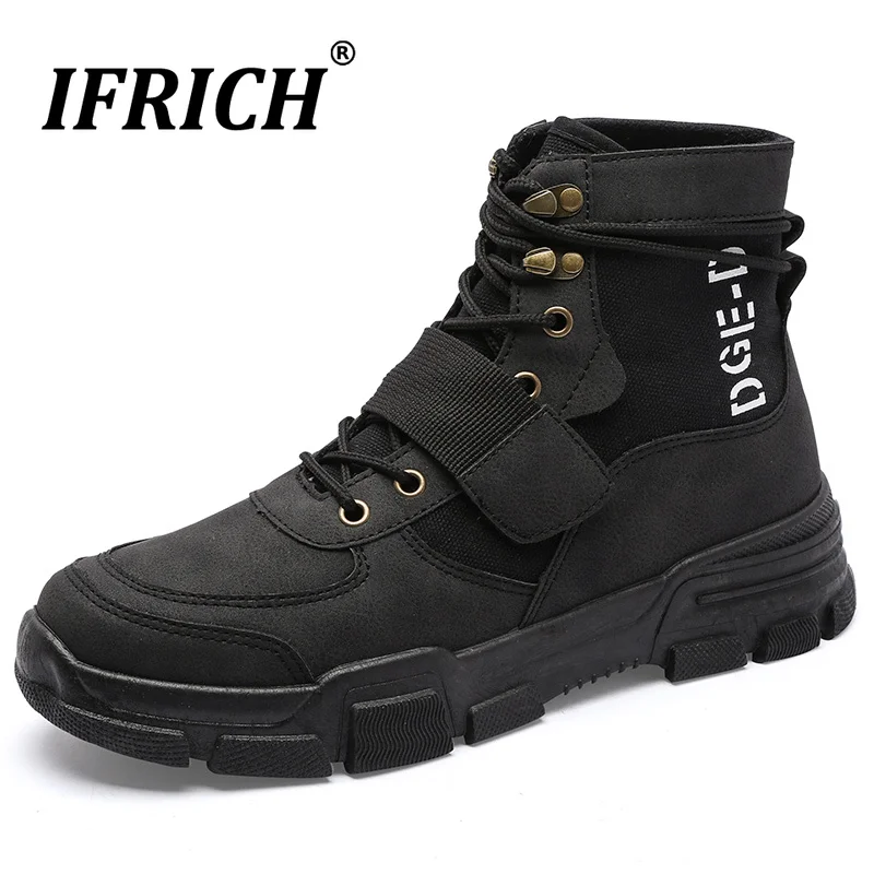 Осенние коричневые мужские ботинки Martens Нескользящие рабочие безопасные