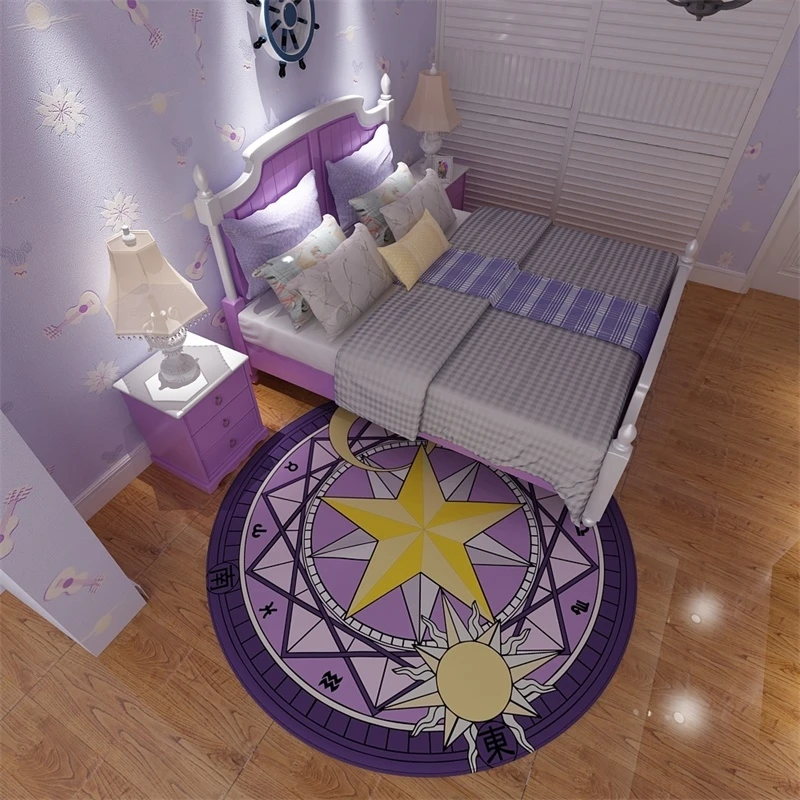 

Changing Little Sakura Magic Array Carpet Bedroom Round Pink Princess Girl Xiao Sakura Cartoon Net Red Photo Mat