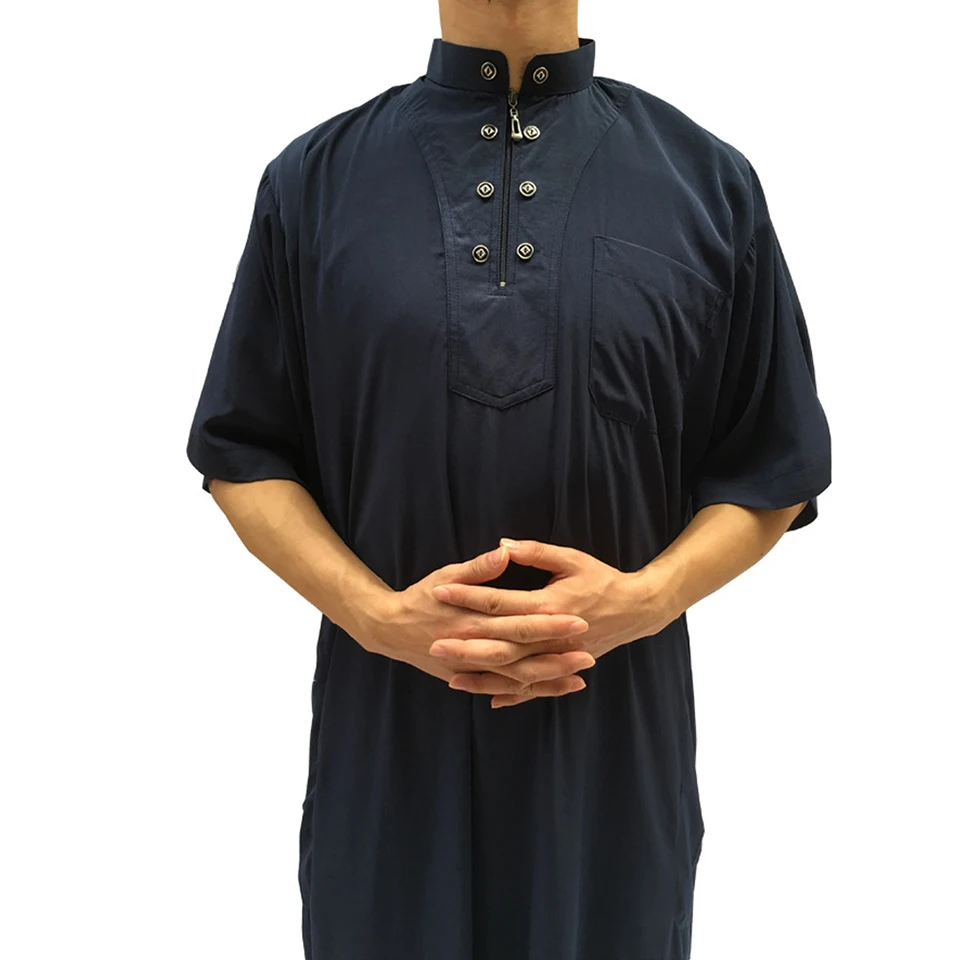 Clomplu мусульманская 12 шт. jubba tobe abaya нарядное платье в арабском стиле мусульманская одежда Мужская модная повседневная одежда с коротким рукавом Случайный цвет