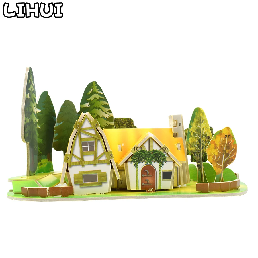 3D пазл &quotЛесная хижина&quot головоломка игрушки для детей дерево замок