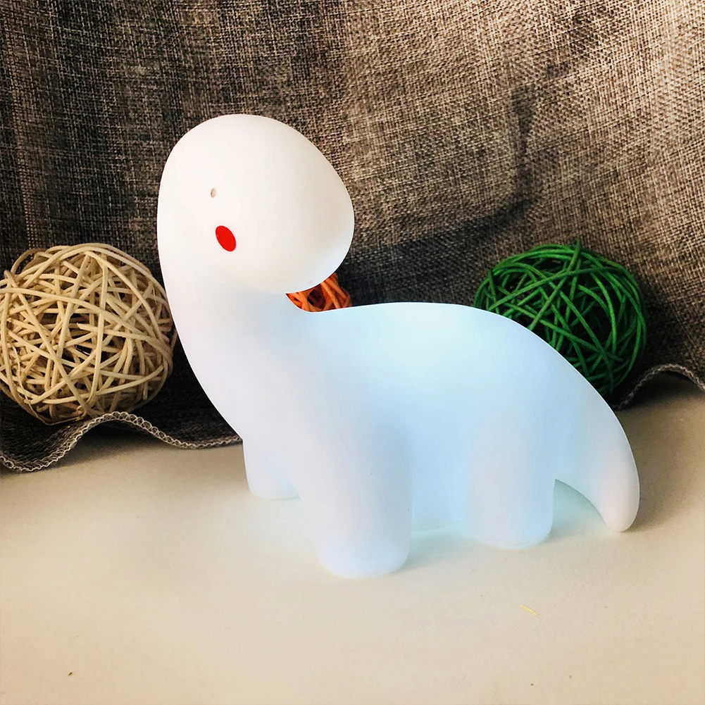 

Bedroom Led Luminous Cartoon Kids Night Lamp Table Gift Silicone Portable Little Dinosaur Home Decoration Cute Battery Powered