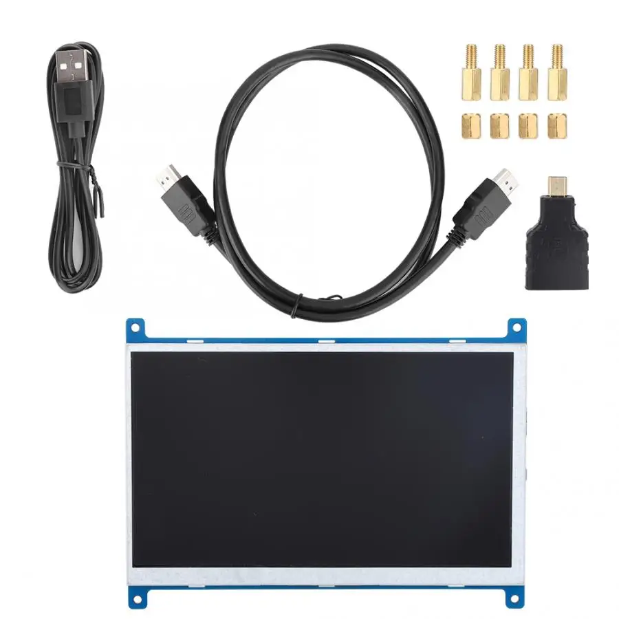 7 дюймов 1024x600 HD моментом ips Экран с широким углом обзора для Raspberry Pi 4B/3B
