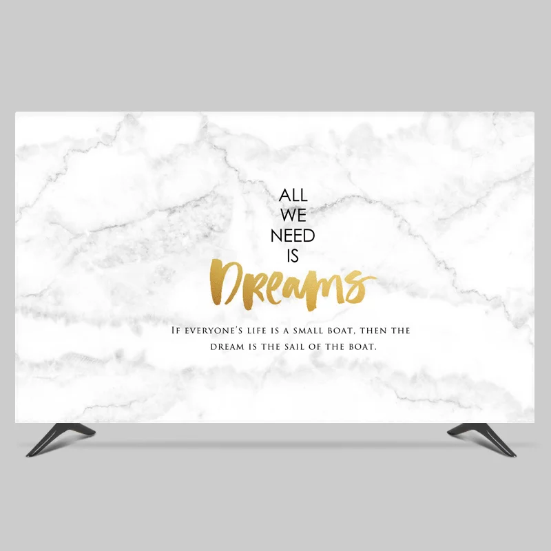 like the picture 1"-80" 22 дюймов 75 дюймов экран lcd tv PC чехол декоративный капюшон занавеска олень плед листья геометрические водонепроницаемые синий белый - Цвет: like the picture