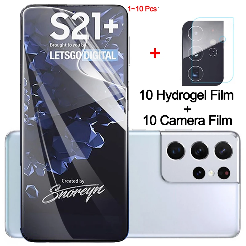 1-10 pièces, film hydrogel samsung galaxy s21 plus souple en verre