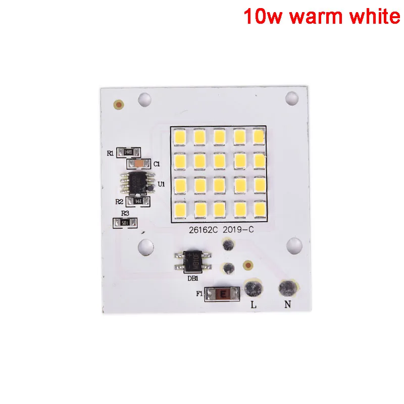 Светодиодный чип SMD2835 с бусинами, умный IC 220 В вход 10 Вт 20 Вт 30 Вт 50 Вт 100 Вт, сделай сам, для наружного прожектора, прожектор, холодный белый, теплый белый - Испускаемый цвет: 10W Warm White