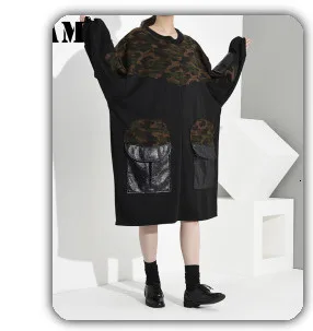 [EAM] новая весенняя черная куртка со стоячим воротником и длинным рукавом на косой пуговице большого размера Женская куртка модный тренд JI087