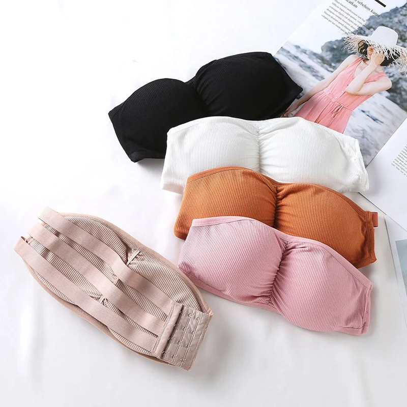 

Women Seamless Tube Strapless Bra Wrap Chest Underwear Tops Cropped Female Bras Women Underwear F x