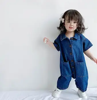 

2020 Hot Selling Baby Girls Boys Denim Overall Summer Kids Jean Pants 0-5 Years