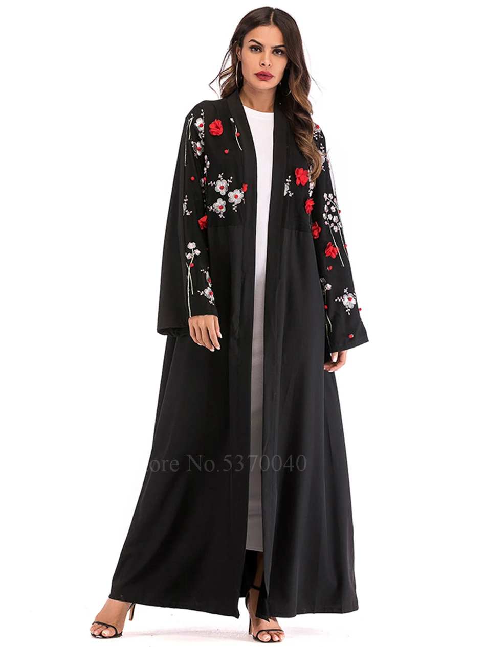 Платье Дубая Арабский мусульманский халат платье женский кардиган Hijabs Рамадан Eid длинный рукав пальто Арабская молитва Исламская одежда