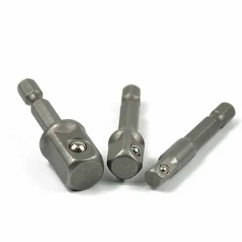 

3pcs/set Chrome Vanadium Steel Socket Adapter Hex Shank to Square Extension Drill Bits Bar Hex Bit Set Tools tightly