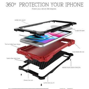 

Amira Metal Case for iPhone 7 8 Outdoor Camping Protector Phone Case Shockproof Silicone Shell for iPhone 7 8 Plus Cover