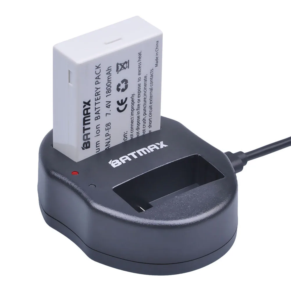 Batmax 3 шт. LP-E8 LP E8 батарея для камеры+ двойной USB зарядное устройство для Canon EOS 550D 600D 650D 700D Rebel T2i T3i T4i Kiss X4 X6i