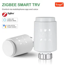 Zigbee – Vanne de Thermostat Thermostatique pour Radiateur, Contrôleur de Température, Équipé d'une Commande Vocale, Compatible avec Tuya et Google Home